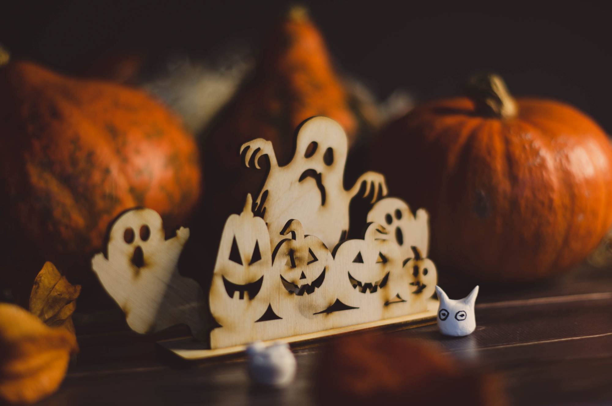 zombie ghosts and pumpkins
